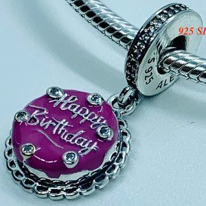 NEW Pandora Pink Birthday Cake Dangle Charm 798888C01